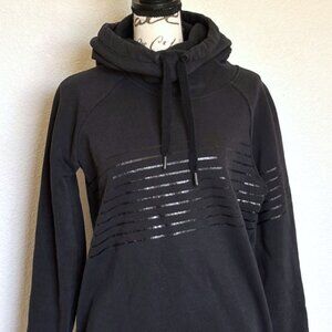 Black Under Armour "Loose" Hooded Sweatshirt Women's XS EUC Gray Sleeve Cuffs
